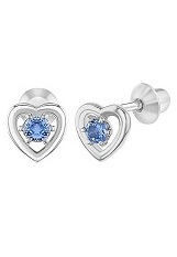 charming mini open heart silver earrings for babies 